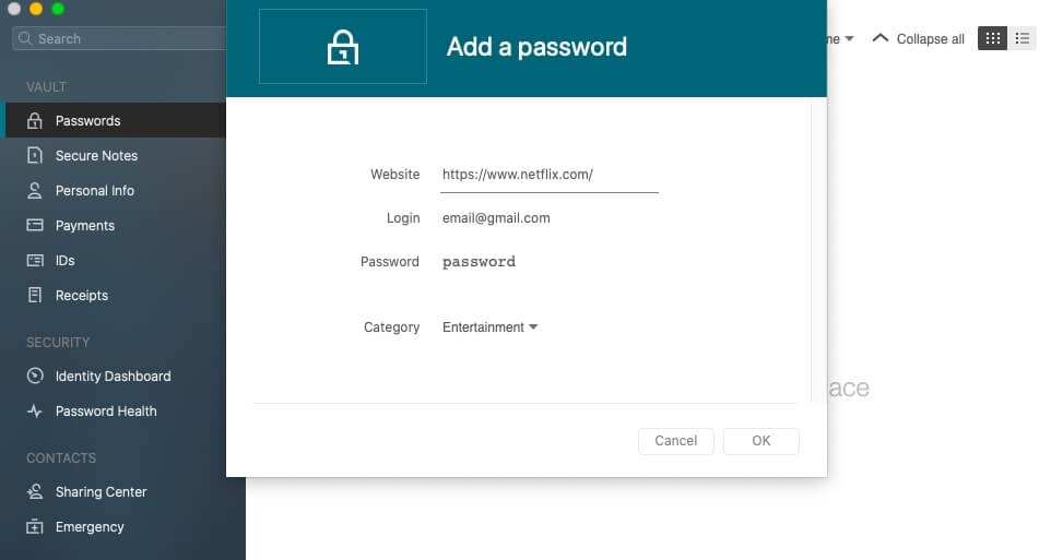 Adding a password.