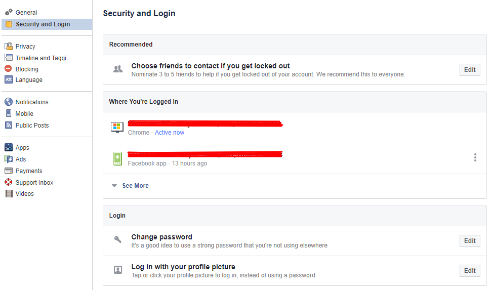 FaceBook Security And Login