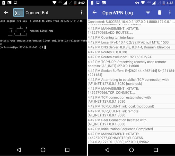 openvpn ssh android success