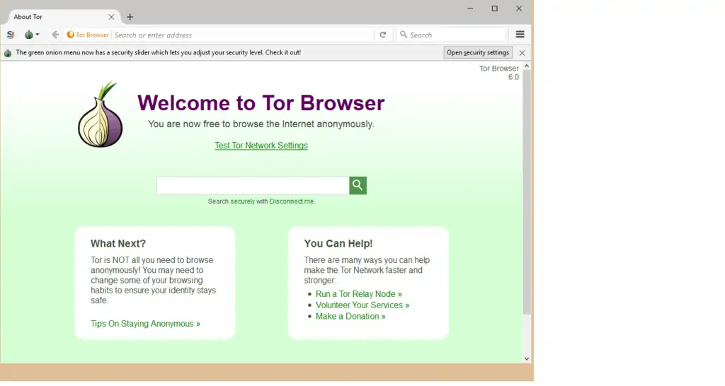 welcome to tor browser