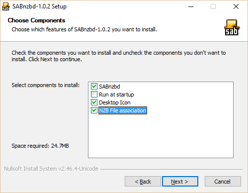 sabnzbd install settings