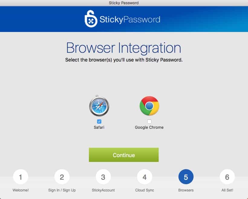 Sticky Password browser integration