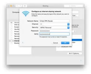 Wifi settings screen