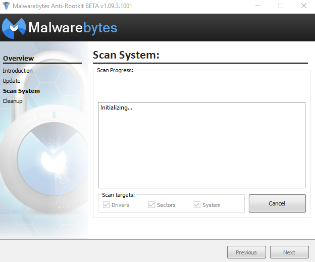 Malwarebytes anti-rootkit test