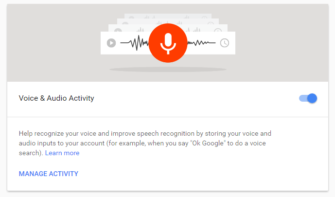 google voice and audio activity
