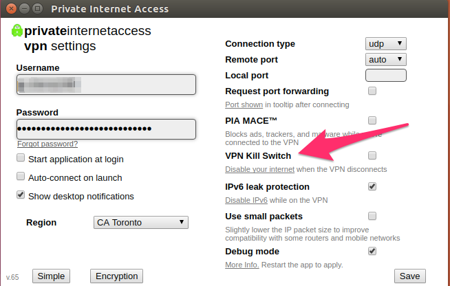Enable Kill Switch on  Private Internet Access VPN for Linux