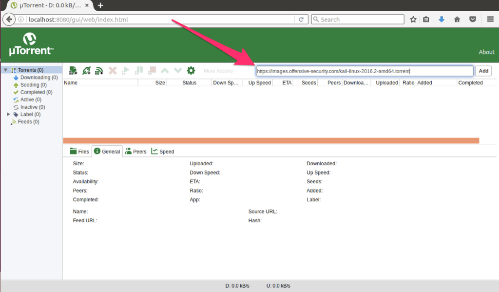 Add torrent to uTorrent for Linux