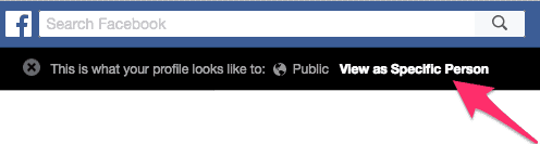 Faceboook view as public