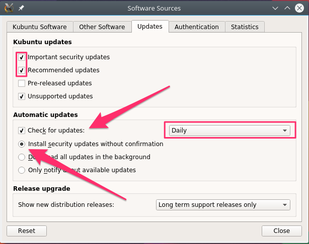 KDE configure updates