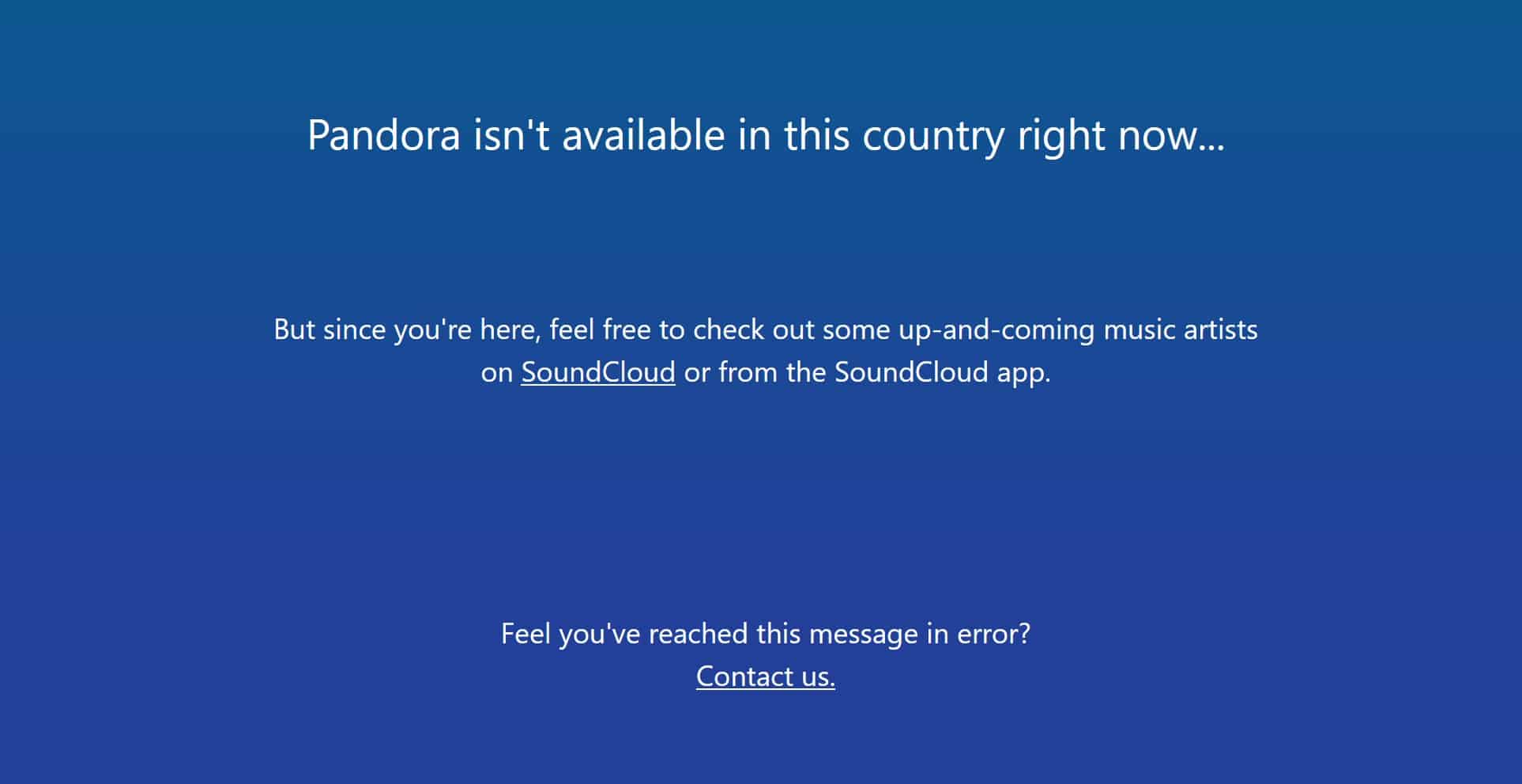Pandora Radio Error