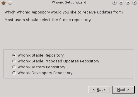whonix workstation repository preferences
