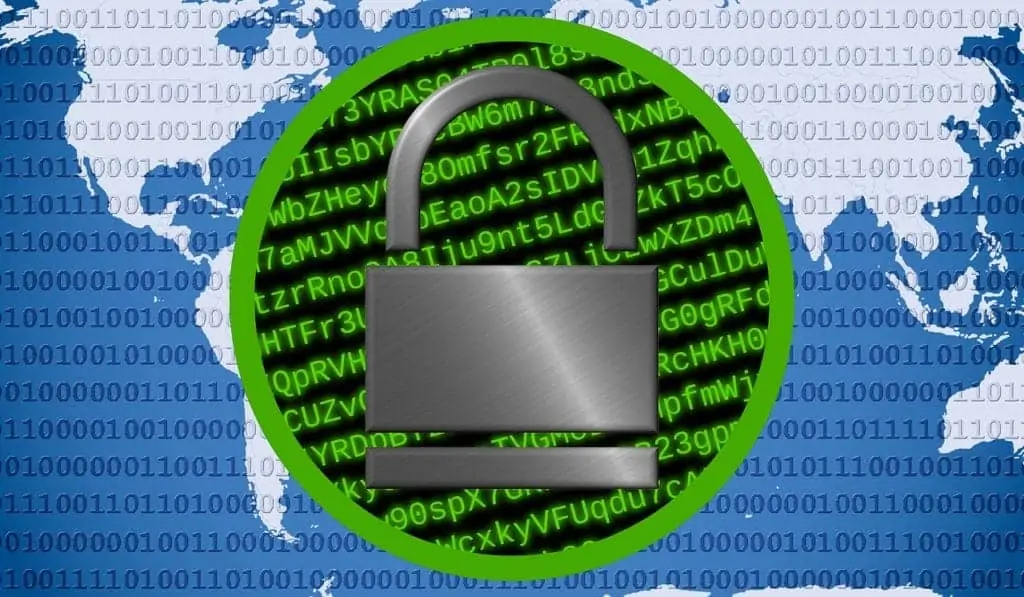 Globe and lock signifying encryption