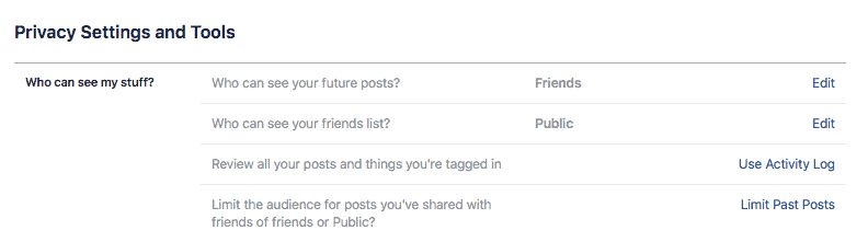 facebook privacy settings and tools