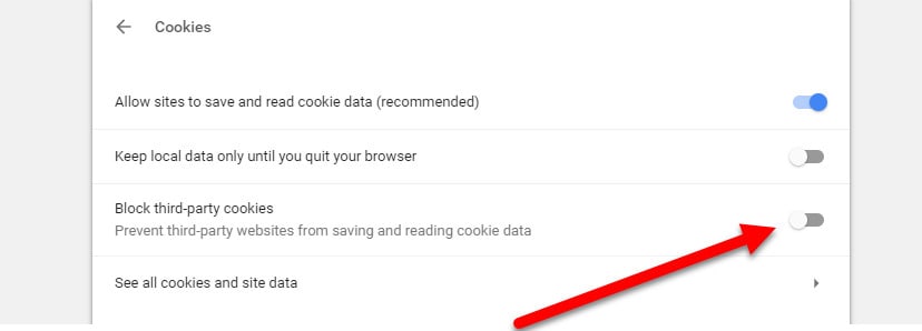 chrome third party cookie