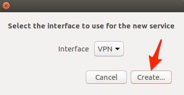 Ubuntu create VPN connection button