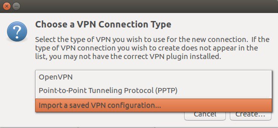 Ubuntu import OpenVPN configuration