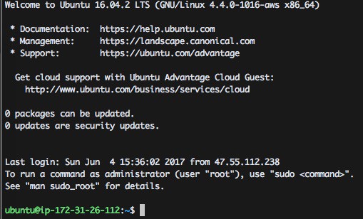 AWS Ubuntu first login