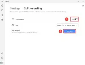 NordVPN has split tunneling for Windows and Android.