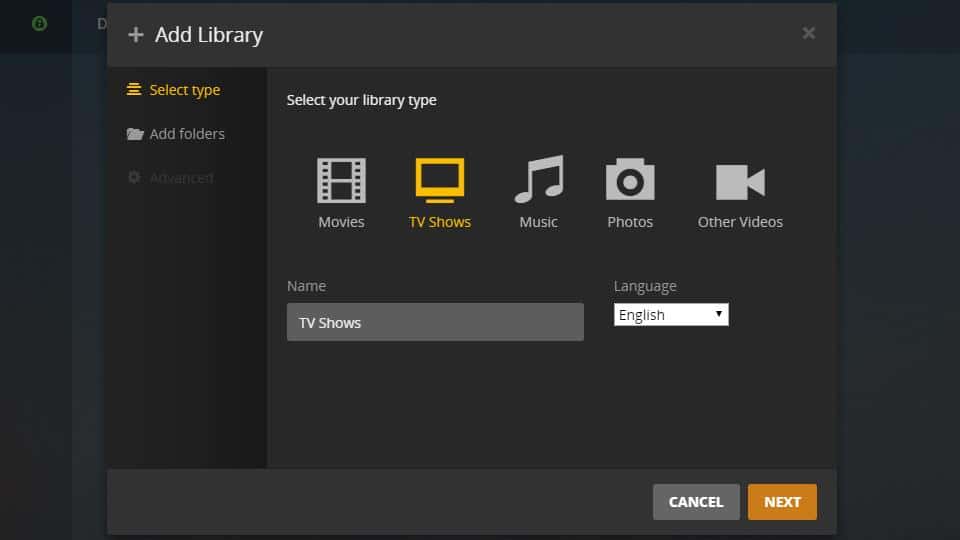 Plex Server - Add Library 2