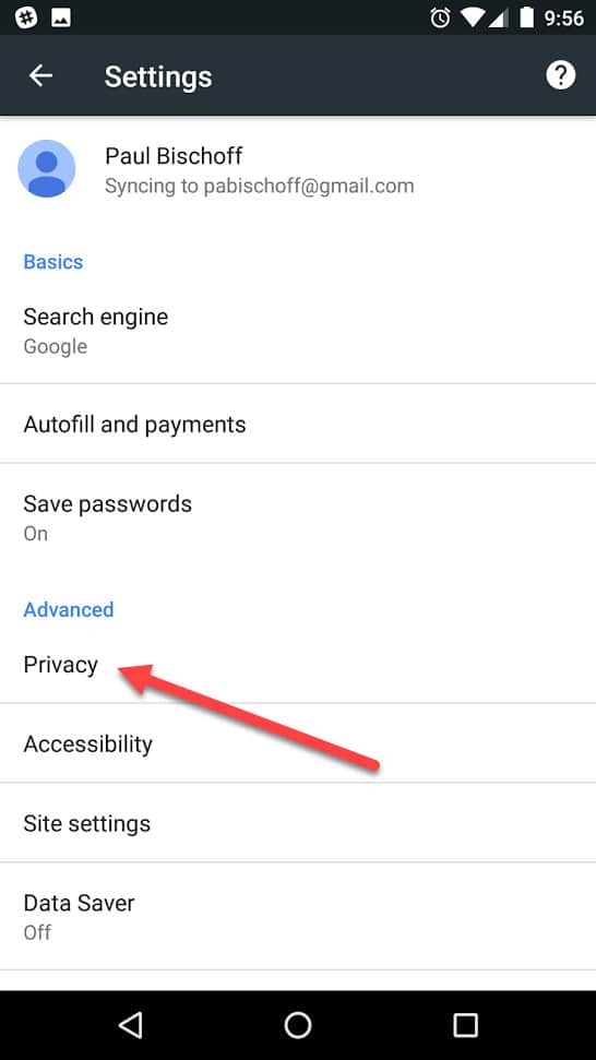 android privacy cache clear