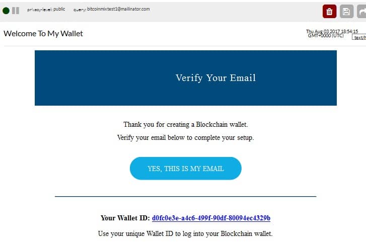 mywallet verify email