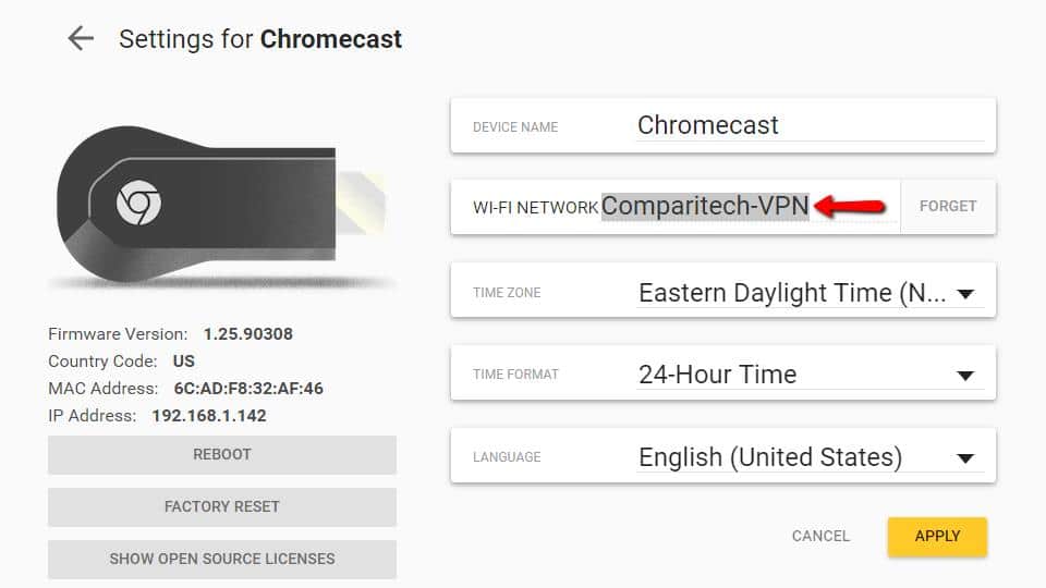 chromecast VPN final setup