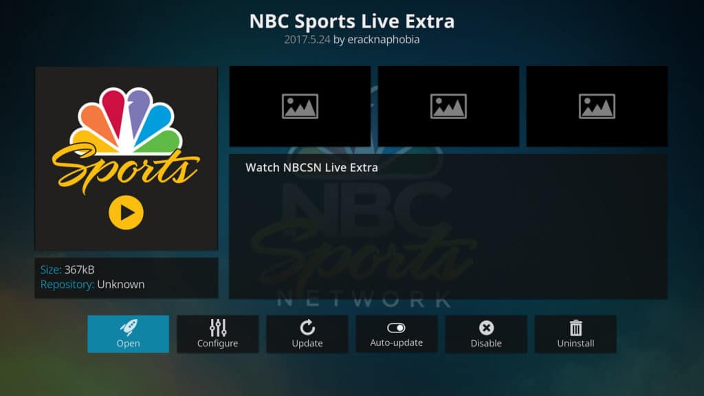 NBC Sports Live Extra Kodi addon