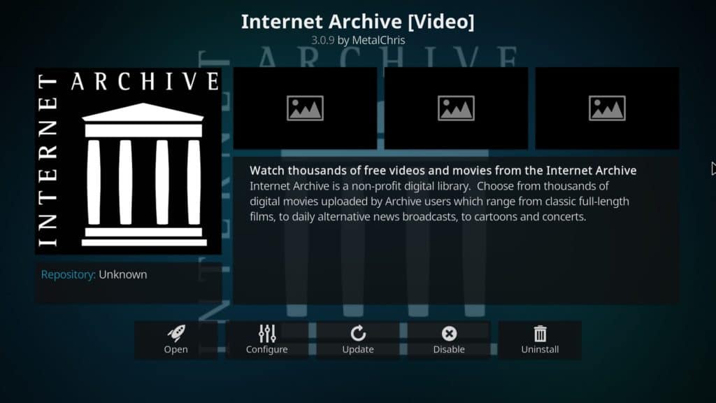 Internet Archive Kodi addon