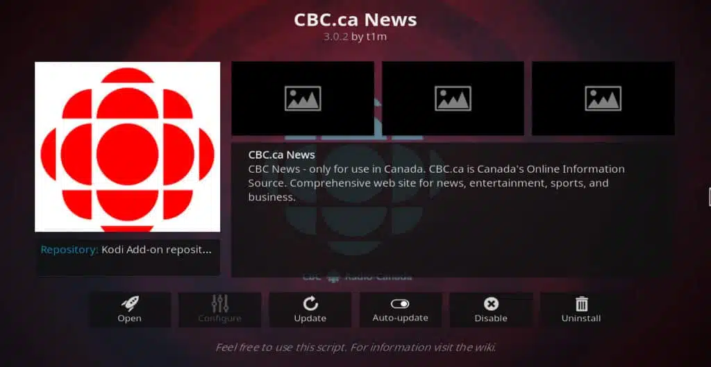 CBC.ca Kodi addon