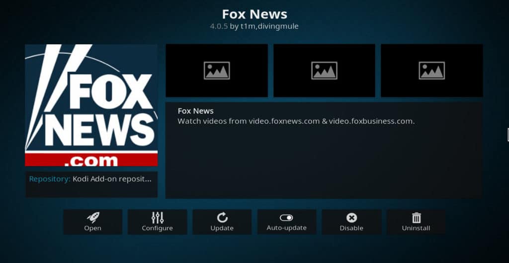 Fox News Kodi addon