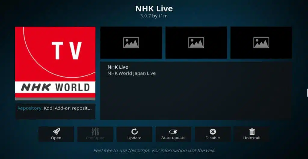 NHK Live Kodi addon