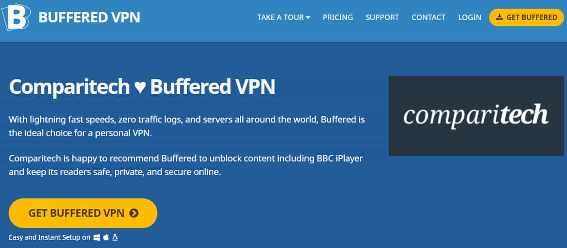 BufferedVPN webpage