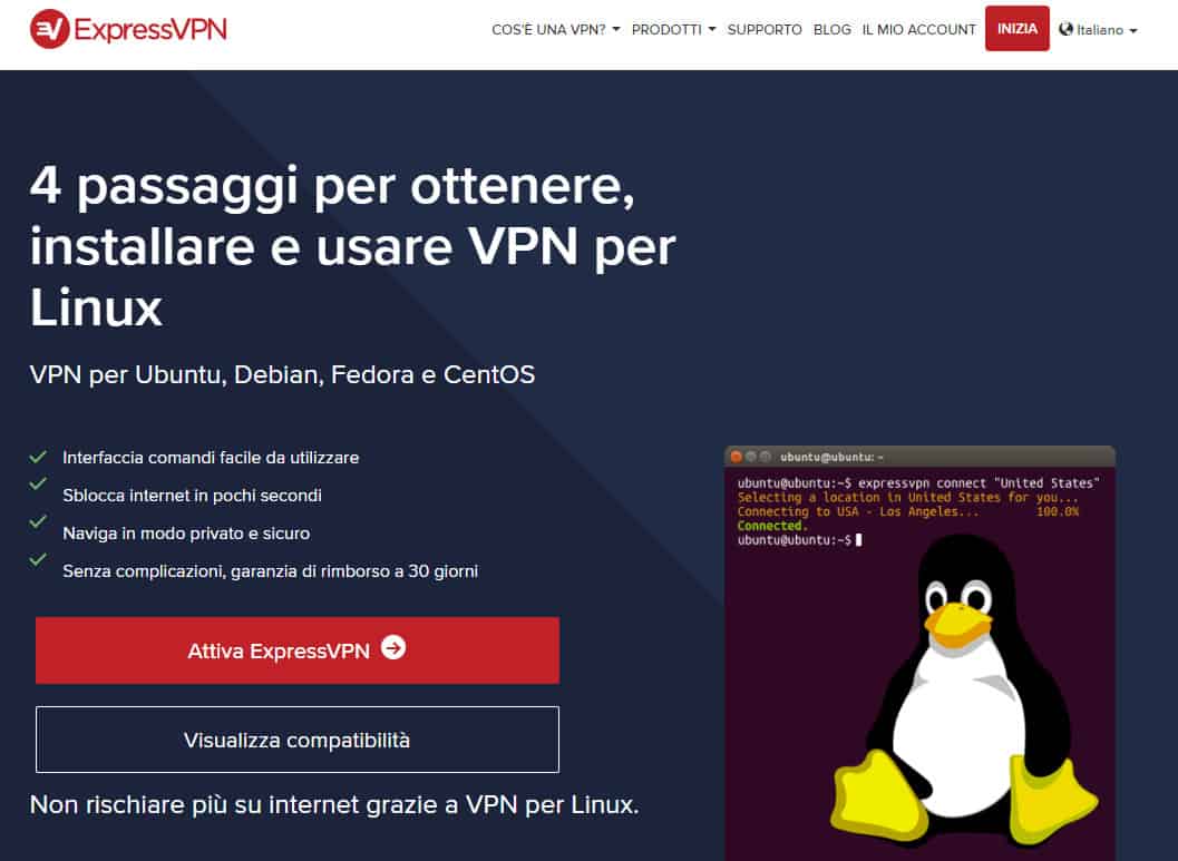 ExpressVPN Linux italian