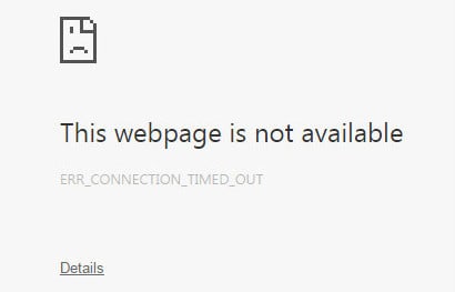 Chrome time out error