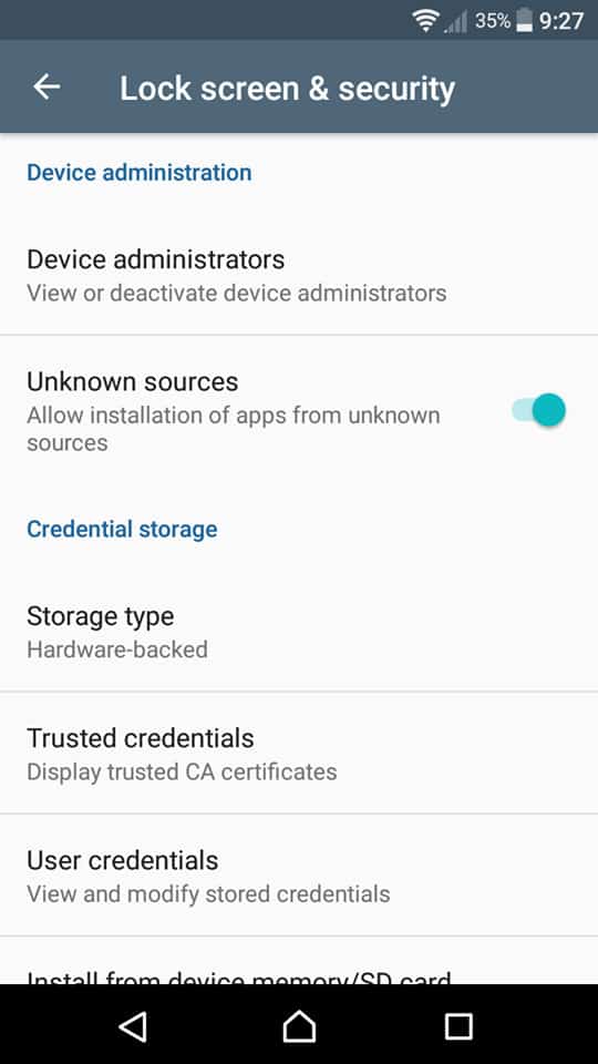 android allow unknown sources
