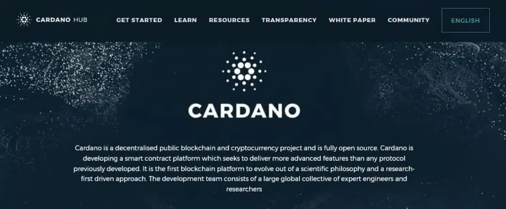 The cardano website.