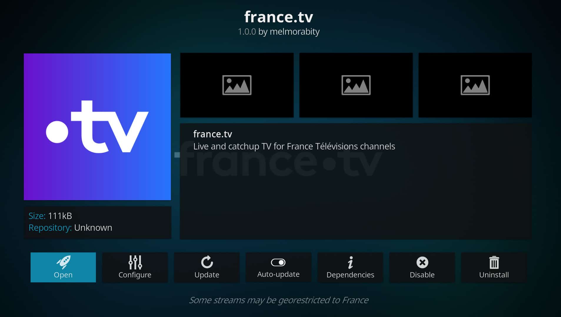 French tv channels. Franca Kodi. Ok France TV.