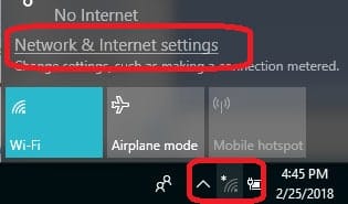 Network And Internet Settings Windows