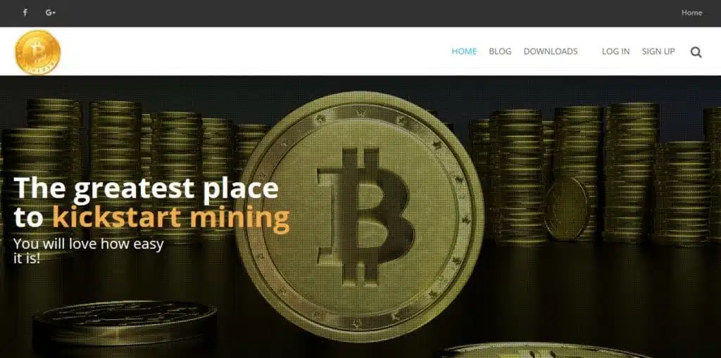 The EasyMiner homepage.