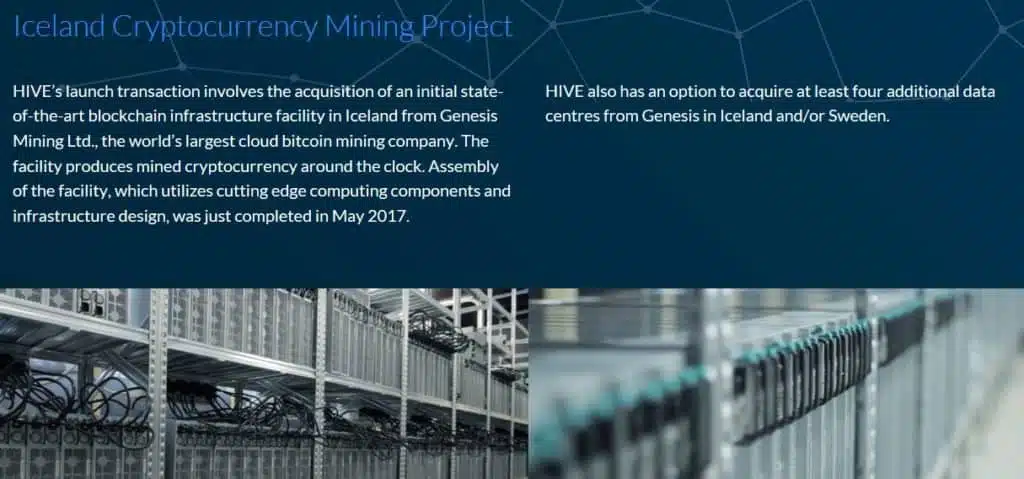 Hive Blockchain Technologies homepage,