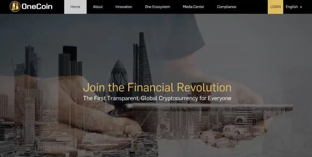 The OneCoin website.