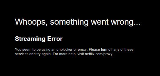 A Netflix proxy error.