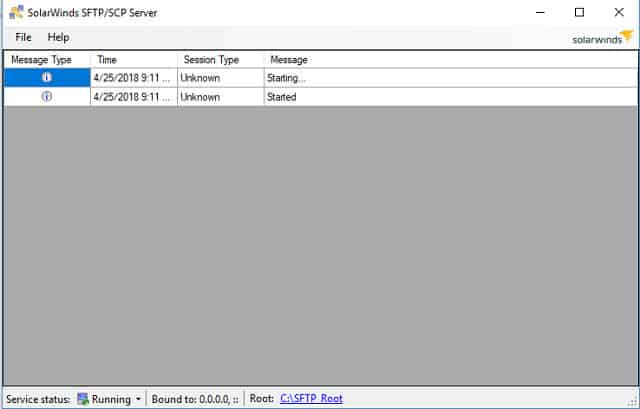 The SolarWinds SFTP/SCP Server