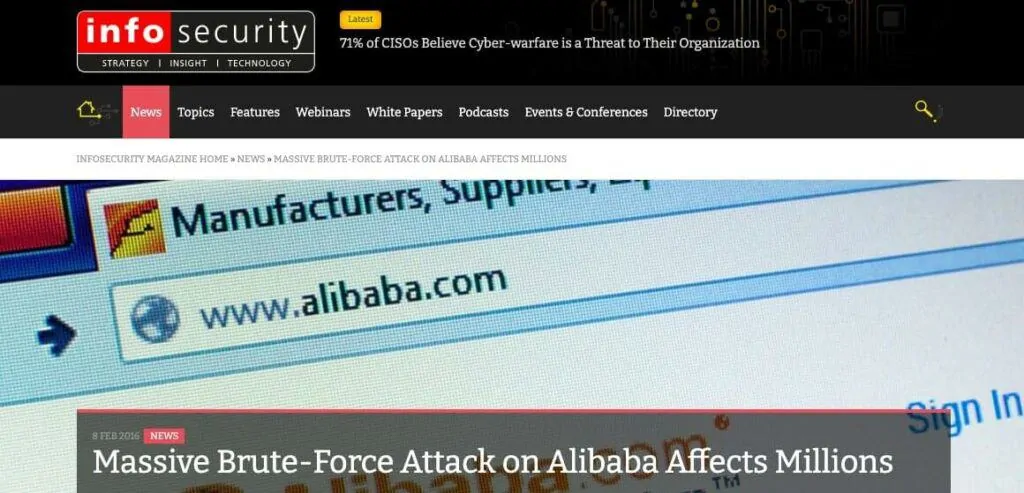 The Alibaba headline.