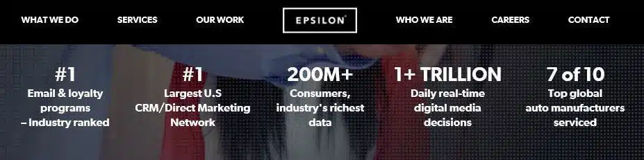A section of the Epsilon homepage.