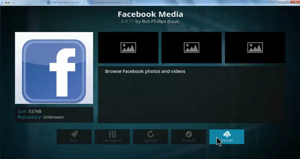 install facebook media
