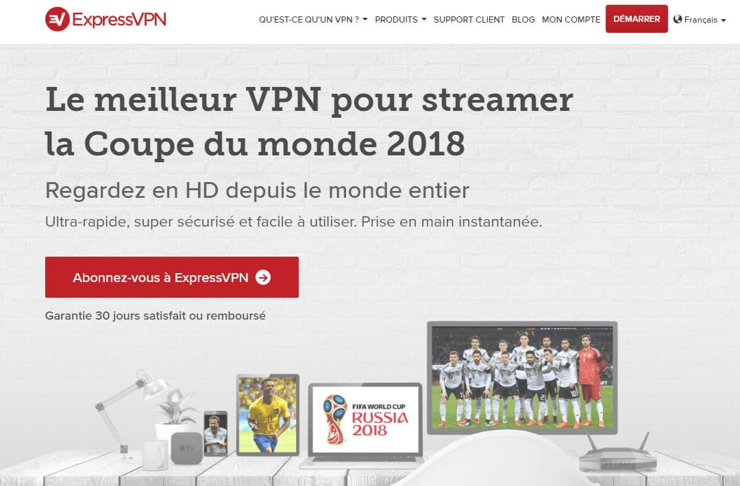ExpressVPN French world cup page