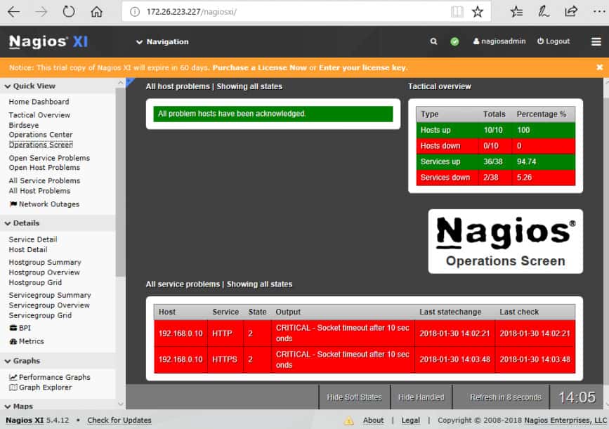 Screenshot showing the Operations Dashboard, which could be displayed in an operations center
