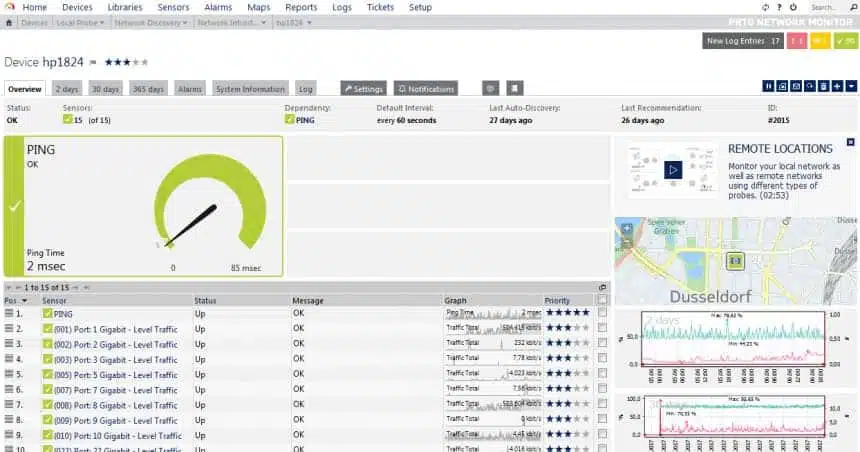 Paessler PRTG Network Monitor Screenshot