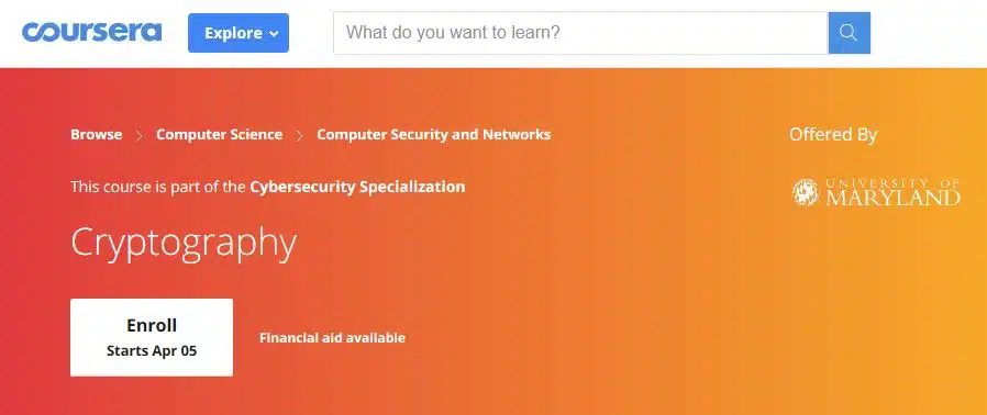 Coursera ethical hacking course.